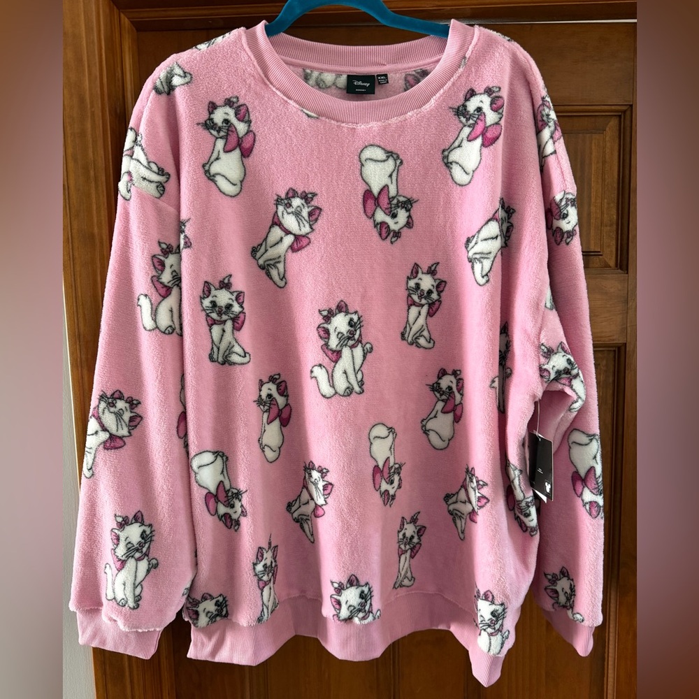 NWT Disney Aristocats Marie Pink Fleece Top